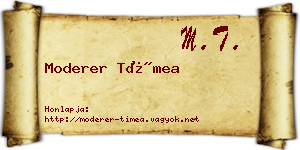 Moderer Tímea névjegykártya